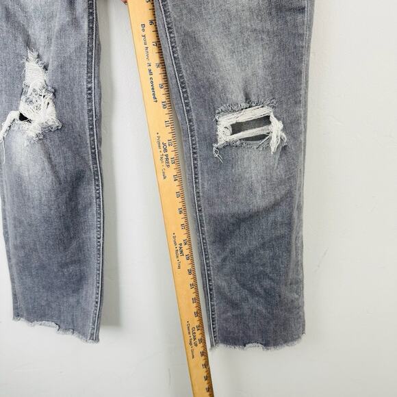 Flying Monkey Gray Distressed Straight Leg Jeans Women’s Size 27 - Picture 4 of 8
